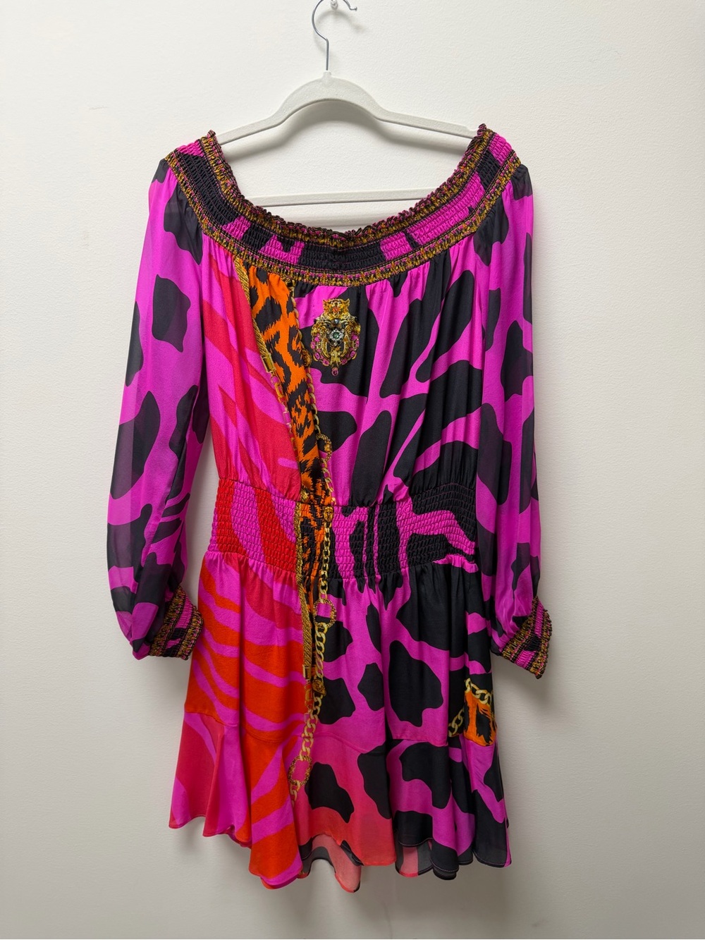 Camilla Pink, Black & Orange Beaded Mixed Print dress - Picture 4 of 5
